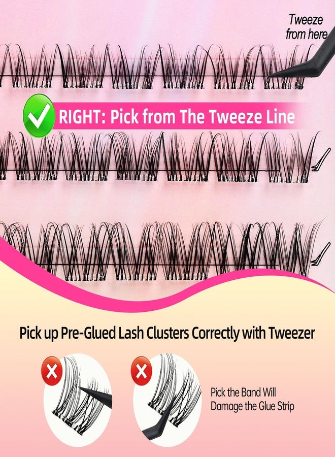 FayJoo Self-Adhesive Lashes with C Curl Natural Look, 24H Strong Hold, Press On Eyelash Clusters with Invisible Band, Reusable, No Glue/Remover Needed, Beginner Friendly, FayJoo AIRY 12 Pre Glued - Image 2
